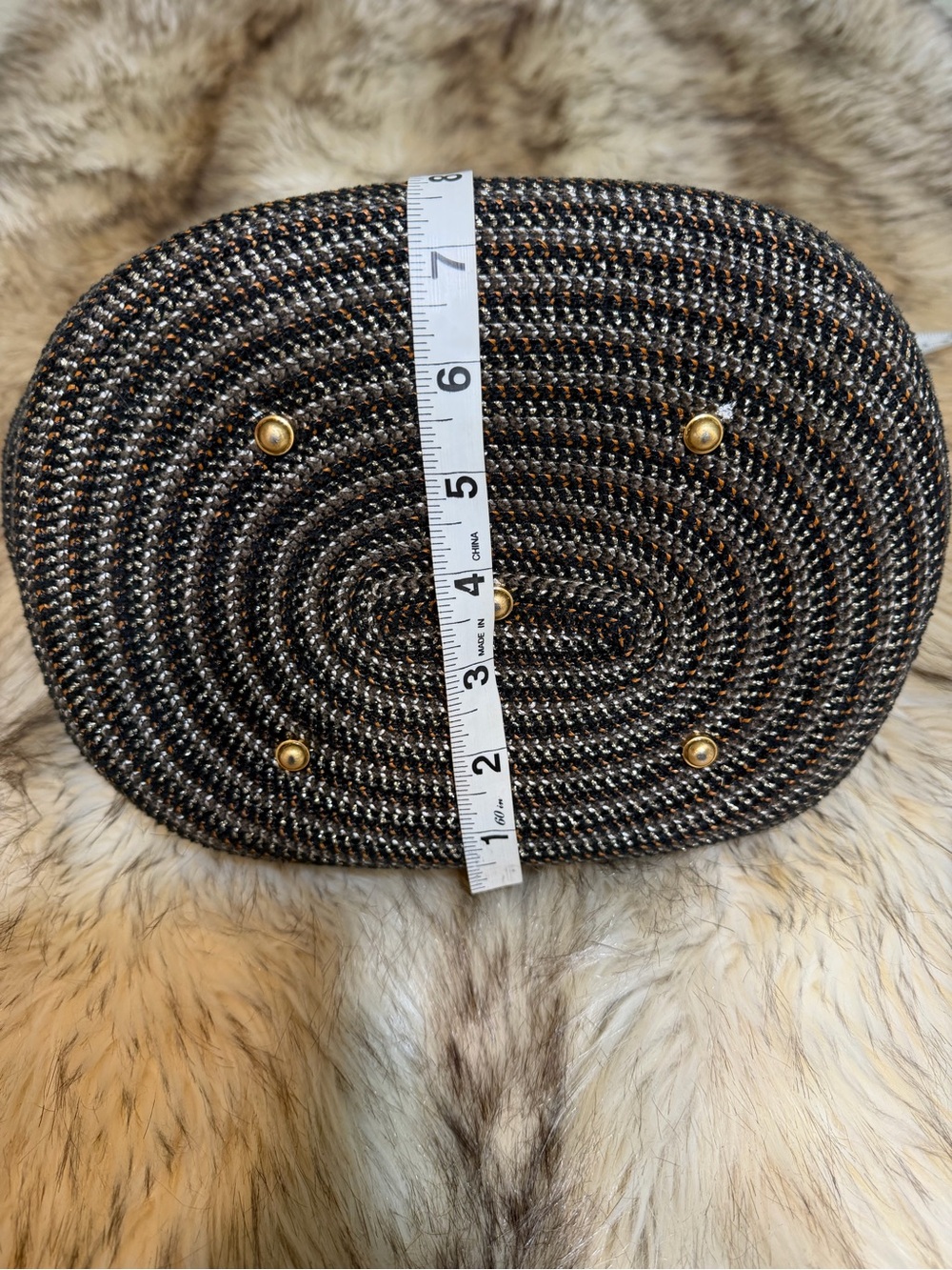 Eric Javits Black and Gold Woven Bucket Tote - Picture 4 of 8